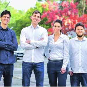 Das Team von Inline Process Solutions (IPS): Dominic Wirz, Robert Hesse, Jonas Schulz, Anne Friebel, Andreas Eiden